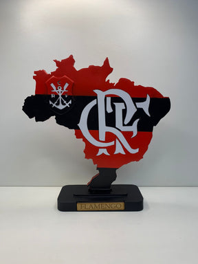 Mapa do Brasil com Escudo do Flamengo - CRF ANTIGO