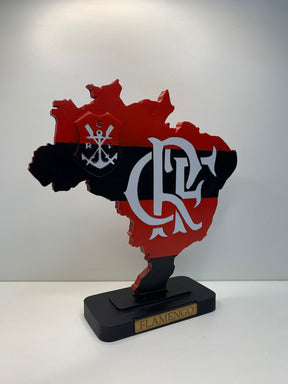 Mapa do Brasil com Escudo do Flamengo - CRF ANTIGO