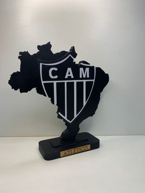 Mapa do Brasil com Escudo do Atlético Mineiro