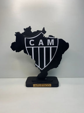 Mapa do Brasil com Escudo do Atlético Mineiro