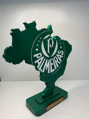 Mapa do Brasil com Escudo do Palmeiras