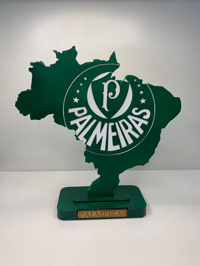 Mapa do Brasil com Escudo do Palmeiras