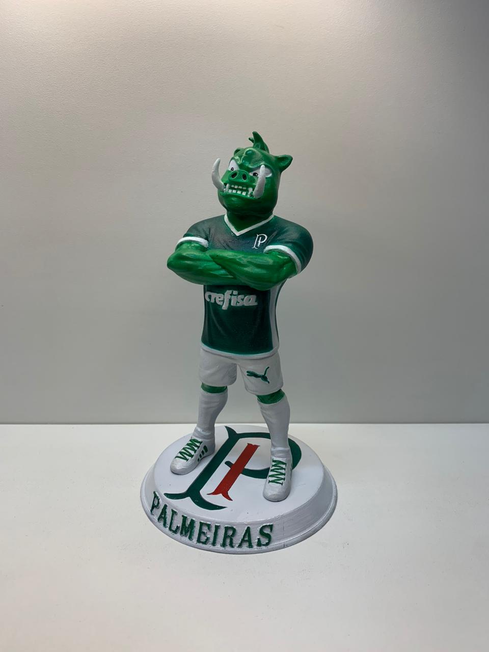 Estátua do Mascote Porco + Escudo do Palmeiras